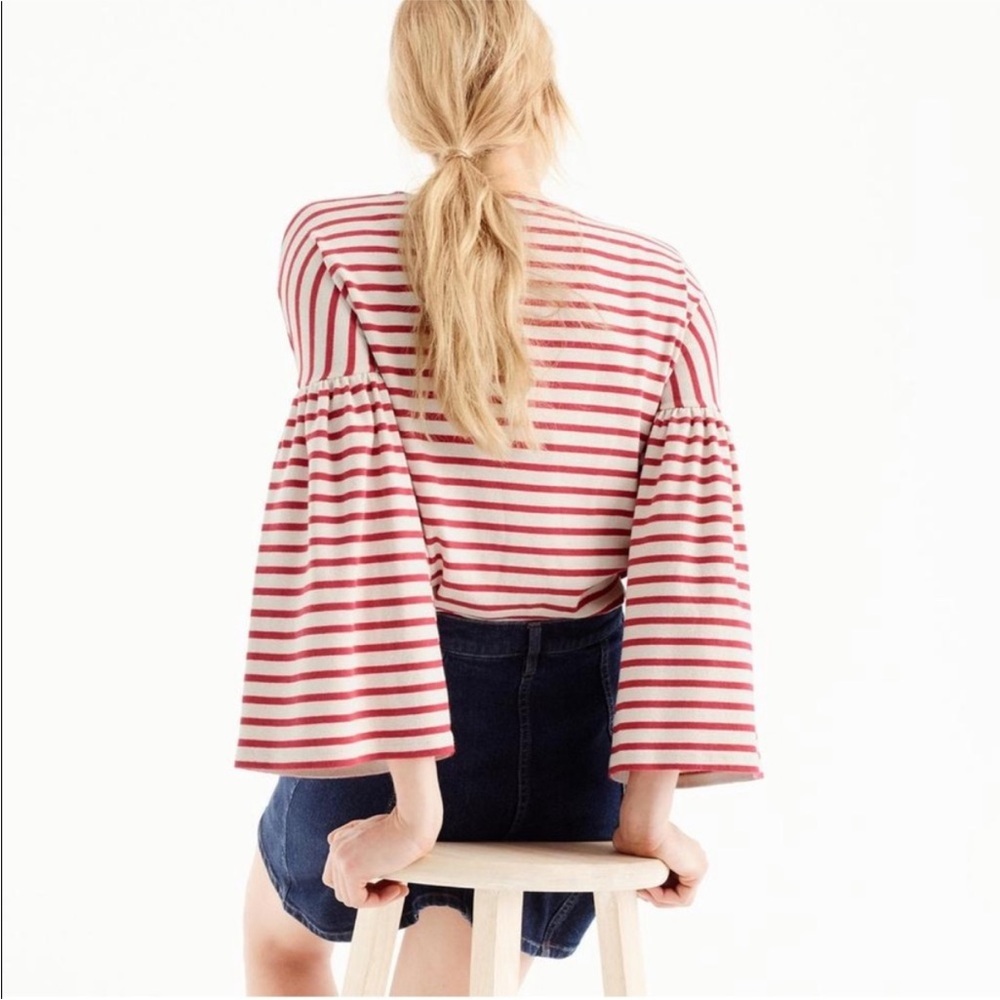 J. Crew 100% Cotton Bell Sleeve Top - Picture 2 of 2